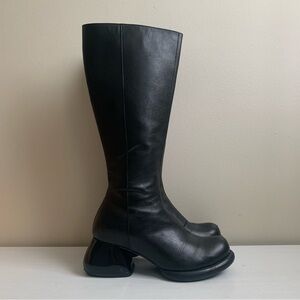 John Fluevog F-Trip Haworth Tall Black Leather Boots Size 9